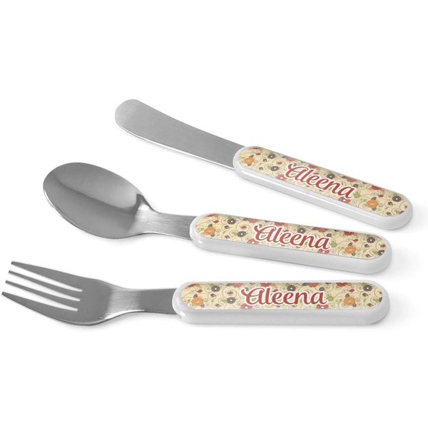 Personalized Fall Flowers Kid's Flatware