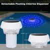 Solar Pool Chlorine Floater Dispenser   Colorful Light w/Remote Control & Timer