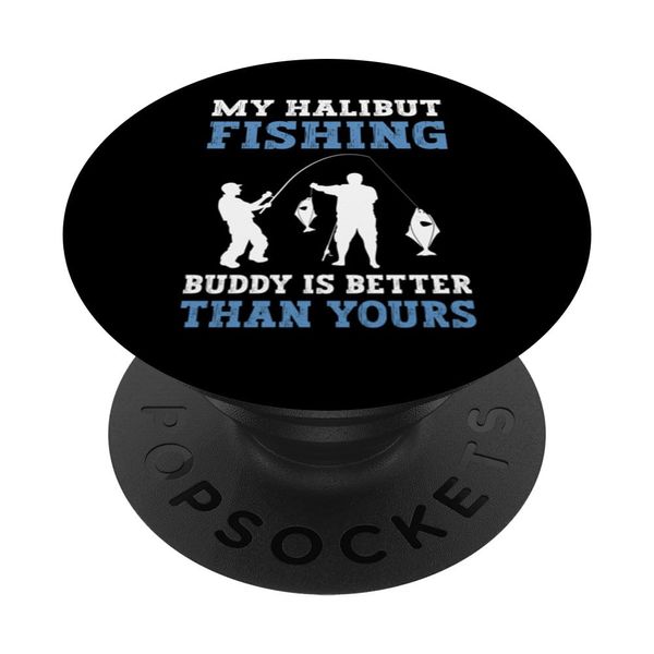 Halibut Fishing Lure Fisherman Angler Halibut Fishing Rod PopSockets with Interchangeable PopGrip