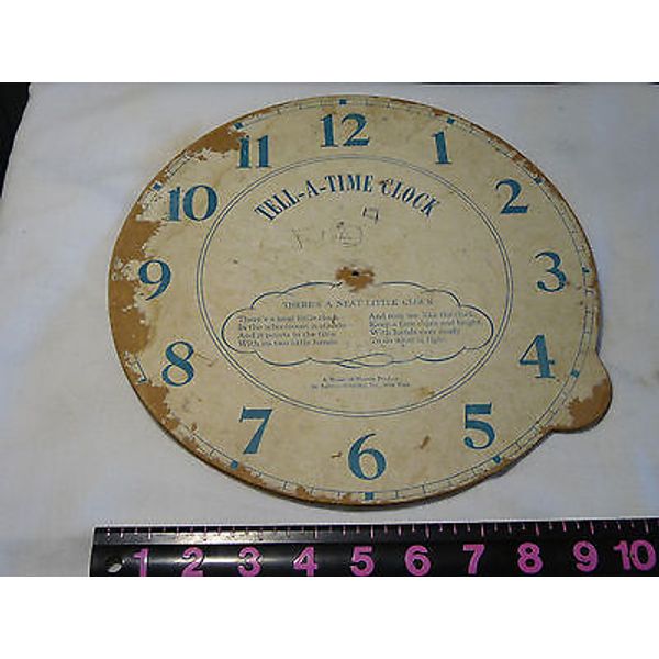 Vintage 40's Mother Goose Reading Wheel and Tell a Time Clock by Sense of Humor