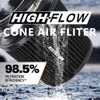 BLACK High Performance Cold Air Intake Air Filter 3", 3.5", 4" Inlet, 6.5" Tall