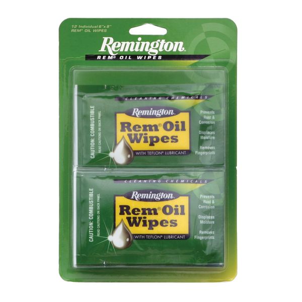 Remington Rem Oil Wipes, 12 Count (6 x 8-Inch)