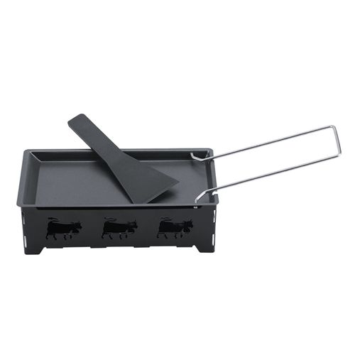ViaGasaFamido Bakeware Stove Set Non-Stick Pan Portable Carbon Steel Grilling Tool Household Kitchen Grilling Tool Candle Light Cheese Pot with Foldable Handle