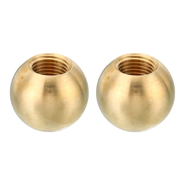 PATIKIL M10x1 20mm Thread Lamp Finials Cap Knob, 2 Pack Brass Ball Lamp Decoration Screw Caps for Furniture Lighting Lamps