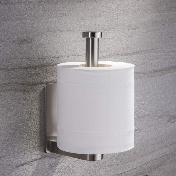 YIGII Self Adhesive Toilet Paper Holder - Bathroom Toilet Paper Holder Stand no Drilling Stainless Steel Brushed