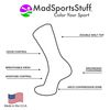 MadSportsStuff Soccer Ball Crew Socks (Electric Blue/Black, Medium)