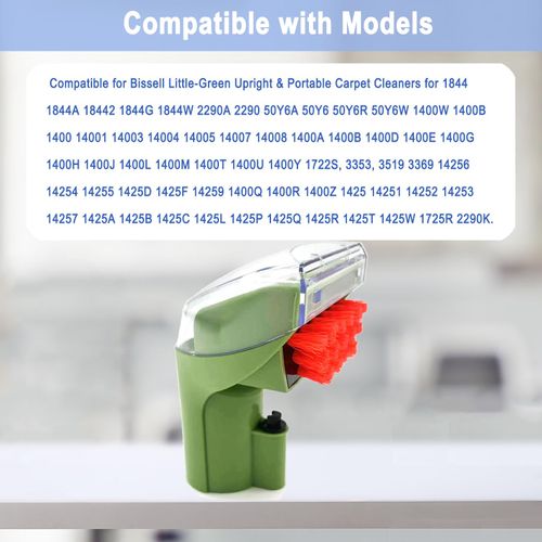 1400B Little Green 3" Tough Stain Brush Tool Replacement for Bissell Little-Green Upright & Portable Carpet Cleaners for 1400B 3860 1425 1400W 1400 3353 1986 1844 2290A Series, Green,1 Brush