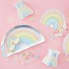 Ginger Ray Pastel Rainbow Shaped Paper Plates Party Tableware 8 Pack, Multicoloured