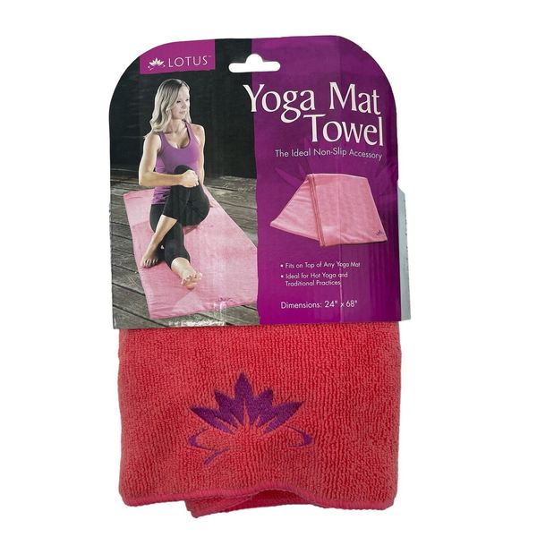 LOTUS Yoga Mat Towel 24" X 68" NWT Icon Health and Fitness Grip Hot Traditional