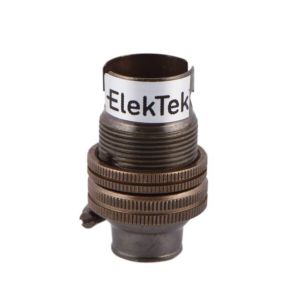 ElekTek B15 SBC Antique Brass 1/2" Entry Miniature Lamp Bulb Holder Shade Ring - NOT Suitable for B22 Lamp/Light Bulbs - Made in UK