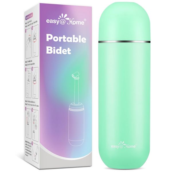 Easy@Home Portable Bidet for Travel: Peri Bottle for Postpartum Care - Handheld Sprayer for Women & Men | 380ml(12.8oz) Large Personal Hygiene Cleaning Bottle | EPB-01 Green