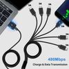 Poyiccot Micro USB Splitter Cable, 6 in 1 Micro USB Cable, Micro USB Charging Cable, USB 2.0 Type A to Micro USB Splitter Cable (Charge 6 Devices Simultaneously) Micro USB Y-Cable (50cm Black)