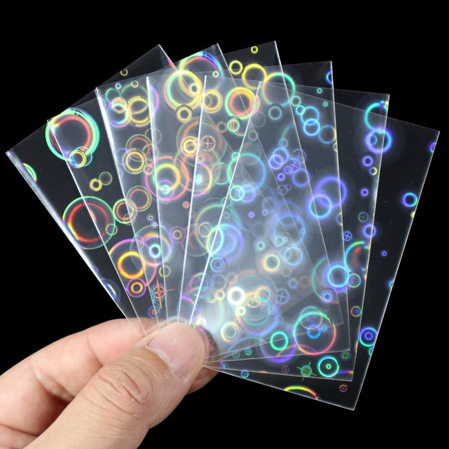 100 Pcs Tarot Rainbow Foil YGO Transparent Laser Clear Sleeves