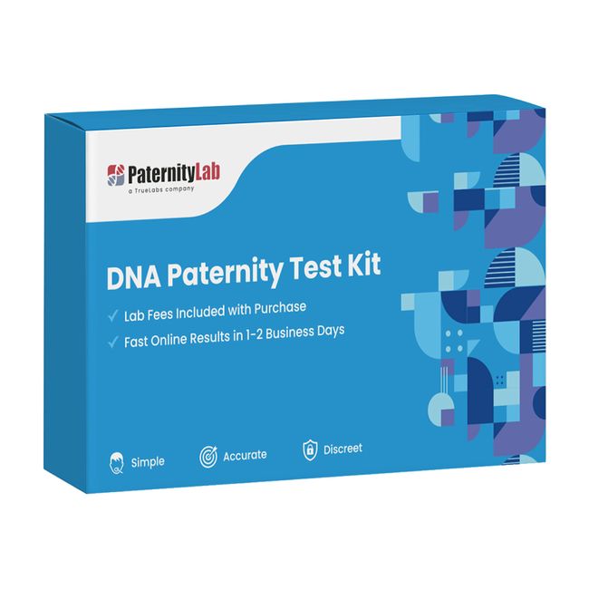 PaternityLab DNA Paternity Test Kit- Lab Fees & Shipping Included - Results in 1-2 Business Days - at Home Collection Kit for 1 Child + 1 Alleged Father