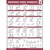Palace Learning 4 Pack - Resistance Bands Workout Posters Volume 1, 2 & 3 + Stretching Exercise Chart (Laminated, 18" x 24")