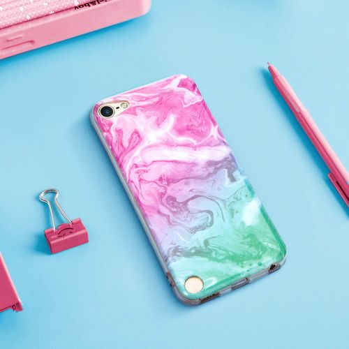 IDWELL iPod Touch Case with 2 Screen Protectors, iPod Touch 7 Touch 6 Touch 5 Case, Slim FIT Anti-Scratch Flexible Soft TPU Bumper Protective Case (Latest Model,2019 Released), Coloful Marble