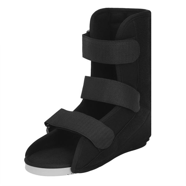 Ankle Foot Fracture Orthopedic Broken Surgical Foot Ankle Rehabilitation Wooden Walker Shoes Adjustable Walking Boot Open Toe Plaster Cast Shoes Ankle Walker Brace Support for Fractures Ligament (M)