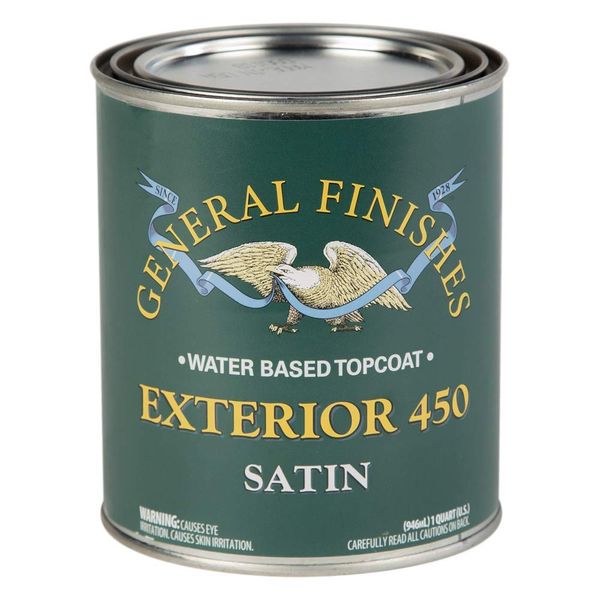 General Finishes Exterior 450 Water Based Topcoat, 1 Quart, Satin