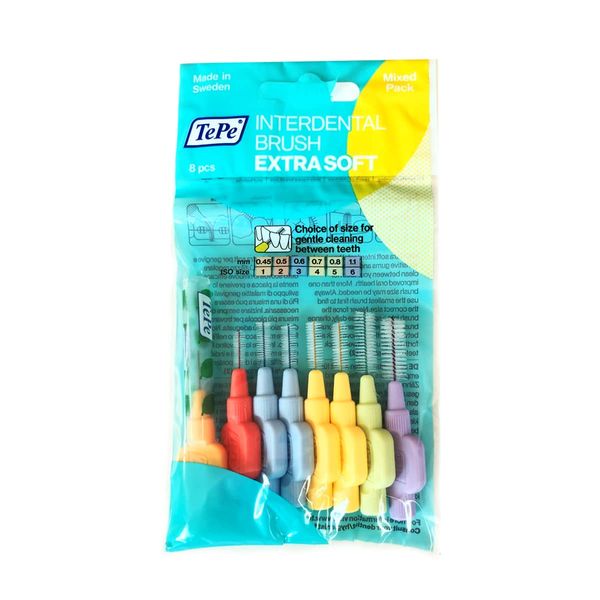 Tepe Extra Soft Interdental Brushes, 8 Pack, Assorted Pack