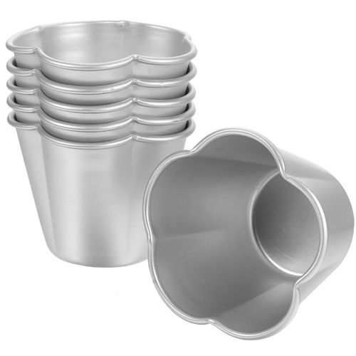 Luxshiny 6 Pieces Individual Flan Molds: Egg Tart Molds Pudding Cups for Home Party Baking Supplies - 2.95" W x 2.36" H