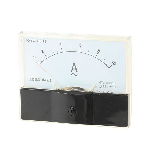 uxcell Analog AC Current Panel Meter, Plastic, Rectangular Shape, White 0-10A, 44L1