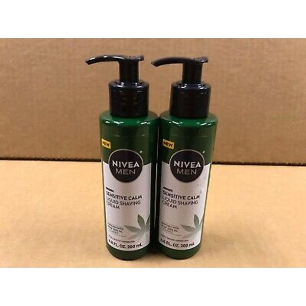 Nivea Men's Sensitive Calm Liquid Shaving Cream(Lot of 2-6.8 Fl. Oz Bottles)