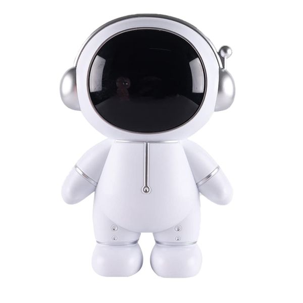 Jaugufiy Astronaut Piggy Bank Coin Bank，Cute Spaceman Money Box Astronaut Figurine Decor Desktop Sculpture Statue Ornament Funny Astronaut Decorations for Kids, Boys, Girls(Silver)