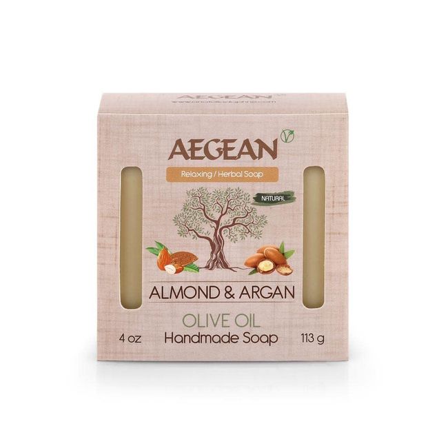 Aegean 100% Natural Bar Soap w/Organic Ingredients, Vegan Soap, Moisturizing, Handmade, Scented w/premium Essential Oils, Body Soap Bars for Women & M