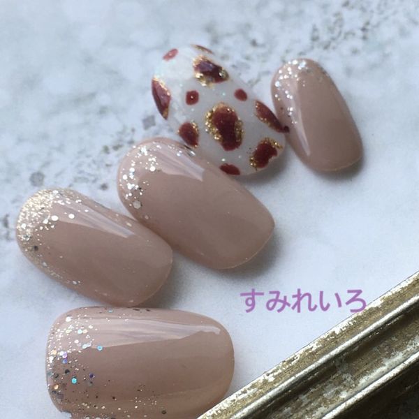 Nail Tip Design Nails | Leopard Cafe Mocha Brown 1382 Autumn Leopard Print<br> Short nails, short, long tips, false nails, small nails, large design, false nails, gel nails!<br> Simple and neat adult nails!<br>