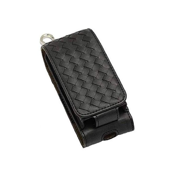 Y Department Store 55 Magnetic Electronic Cigarette Case 02 with Carabiner Storage Case Leather (Black)