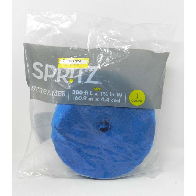 Spritz Blue Crepe Streamer 200 Feet, 1 Count
