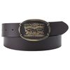 Levi's Men's Billy Plaque Belt, Dark Brown, 100