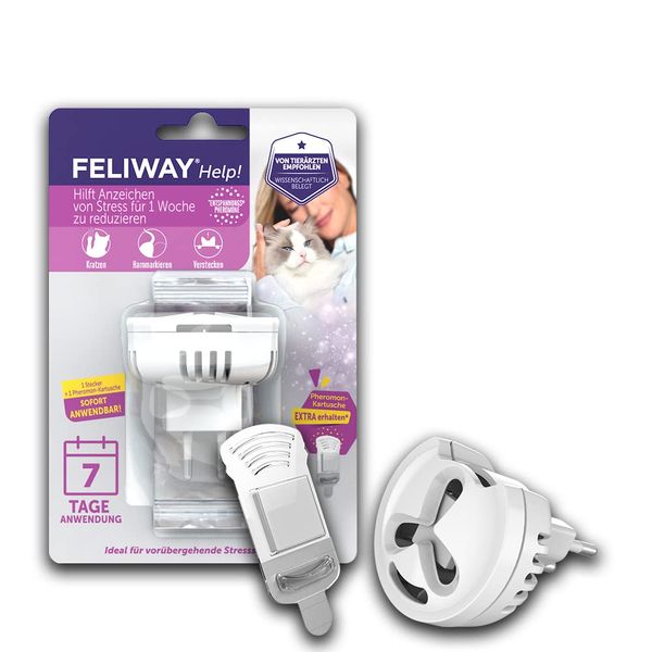 FELIWAY Help! Evaporator Starter Kit + 1 Pheromone Cartridge for 7 Days
