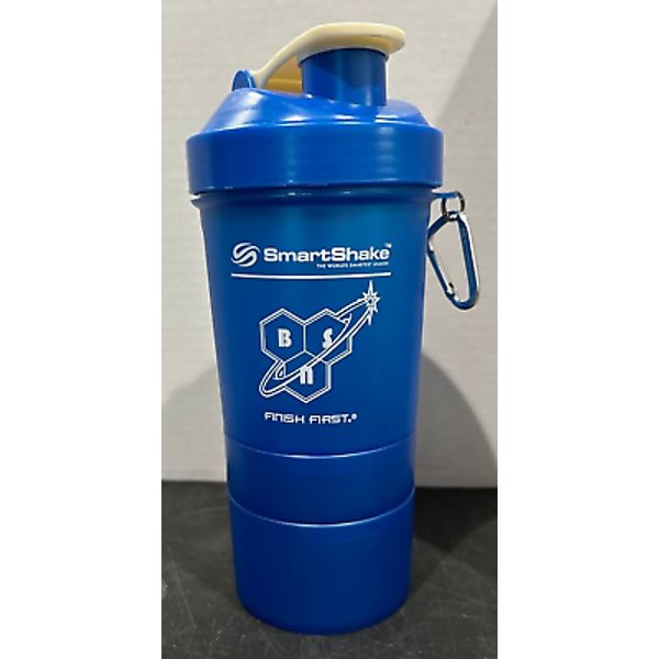 SmartShake 20oz Bottle Protein Shaker Cup blue 3 in 1 Design