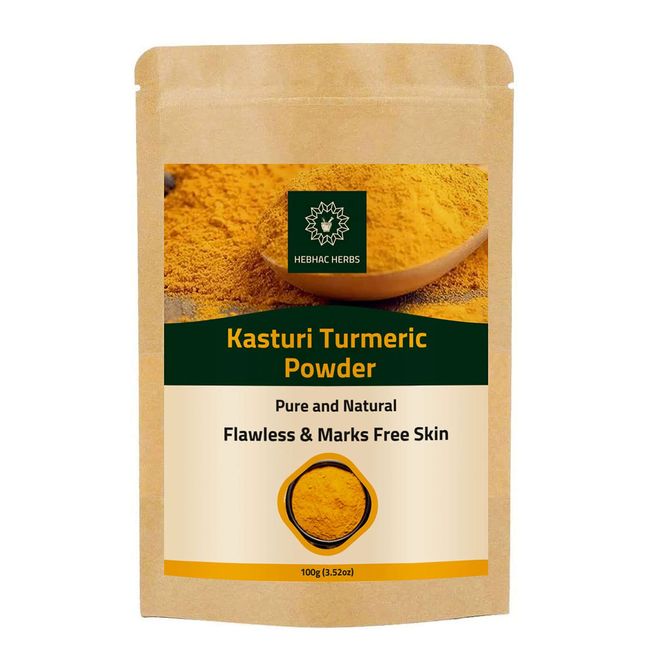 Kasthuri Manjal Powder for Skin and Face Care| Wild Turmeric powder | Curcuma Aromatica | Helps Acne skin (3.5 oz)