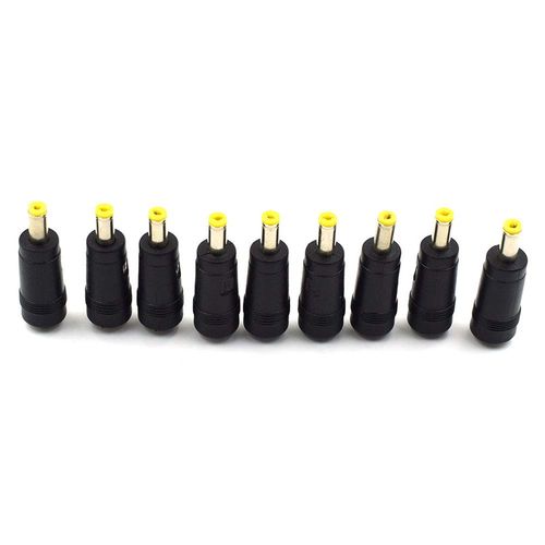 Hxchen DC Power Converter Plug, 4.8mm x 1.7mm Male to 5.5mm x 2.1mm Female Jack Adapter Connector Black & Yellow Tip - (10 Pcs)