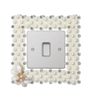 White Pearl Light Switch Surround, Light Socket Surrounds, Light Switch Stickers for Home Decor