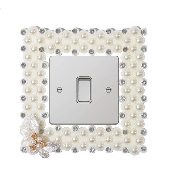 White Pearl Light Switch Surround, Light Socket Surrounds, Light Switch Stickers for Home Decor