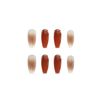 Set of 24 Nail Tips Plaid Nails Dark Brown Fake Nails For Taking Photos, Weddings, Coming-of-Age Ceremonies, Parties, After-Parties, Etc. Pearl Rhinestones