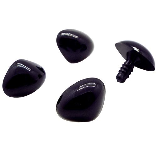 50PCS 12x14mm/0.47x0.55inch Black Solid Plastic Triangle Noses Safety Eyes DIY Sewing Crafting Accessories Buttons for Doll Stuffed Animals Toys Teddy Puppet Making