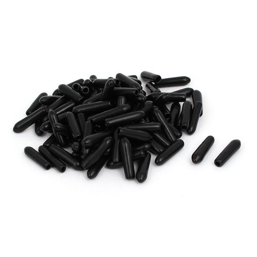 uxcell Insulated End Caps Rubber Black Pipe Stops 0.08 inch (2 mm) Inner Diameter 100 Pieces