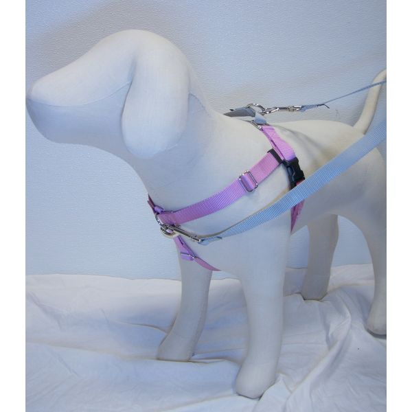 Freedom No-Pull Harness 5/8" Medium (Girth 22"-28") ONLY- Direct from Inventor (Rose Pink w/Silver Loop)