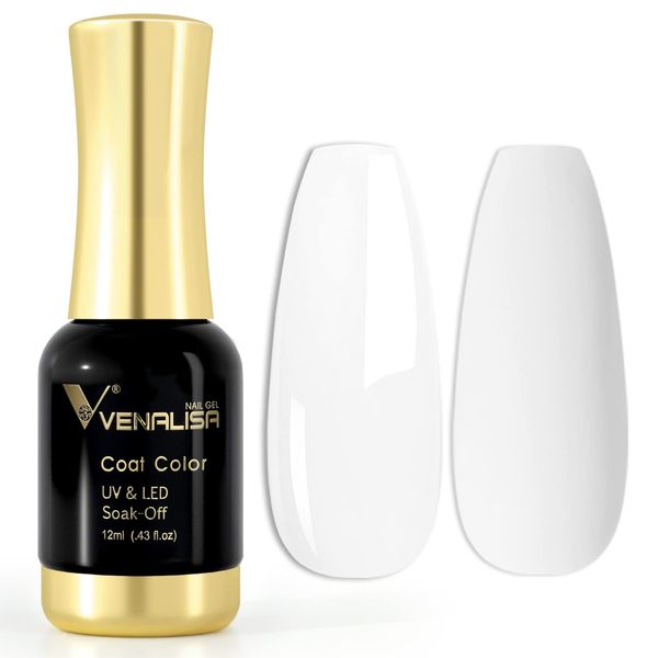 VENALISA UV Nagellack Gellack milchig weiß farben,Gel Nail Polish Soak Off Nägel Farbgel Kit milky white Gel Nagellack für Nageldesign Maniküre 12ml