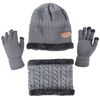 IHCEMIH Men's Scarf Gloves Hat Set, gray