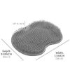 Back/Feet Scrubber for Shower,Silicone Shower Brush with Suction Cup for Cleaning & Exfoliating Skin,Floating Body Long Bristles for Wet or Dry Brushing,Cleans The Body Easily,30×25cm (Gray)