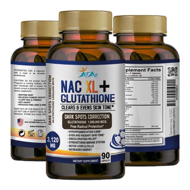 NAC N-Acetyl-Cysteine (NAC) 3120 mg 90 caps Immune System Function no  GMO