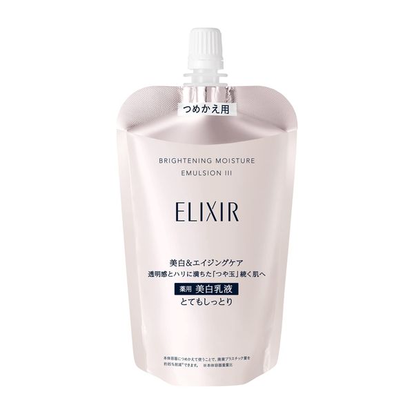 Elixir Whitening Emulsion WT 3 (Refill), Relaxing Aqua Floral Scent, 4.3 fl oz (110 ml), Milky Lotion, Whitening, Very Moisturizing