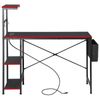 Gaming Desk with Power Outlet & LED Light 44 Inch Computer Office Desk with Hook
