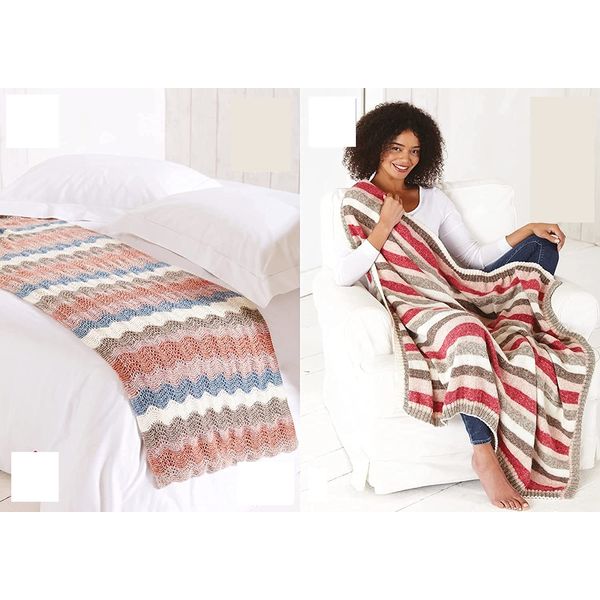King Cole DK Knitting Pattern Easy Knit Bed Runner or Throw Blanket (5787)