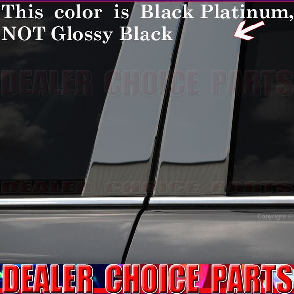 BLACK PLATINUM Stainless Pillar Posts for 1992-2011 Ford Crown Victoria 6pc Set
